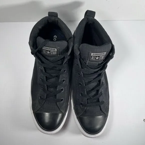 Converse Chuck Taylor All Star Street Mid Black Shoes Sneakers Men's Size 10 - Picture 6 of 8